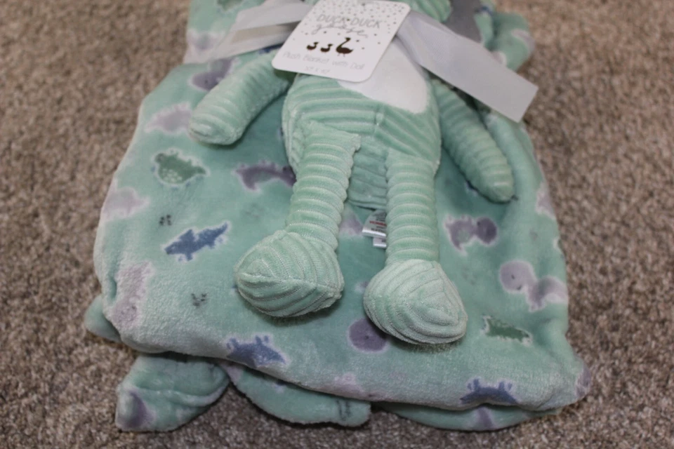 Утка утка гусь динозавр одеяло плюшевая игрушка подарочный набор Baby мальчиков зеленый флис новый с Ярлыками - Изображение 3 из 4