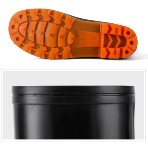 Men Rain Boots Wellies PVC Waterproof Rubber Sole Shoes Black Garden Work