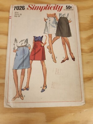 Vintage Simplicity Sewing Pattern 7026 Misses Set of Skirts in two Lengths