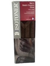 Isotoner Mens Gloves Brown Knit Stretch Classics In Box Classic M/L