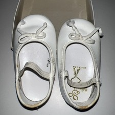 Vintage Lullaby Baby Girl Shoes - White Leather - Size 3 8-12 Months