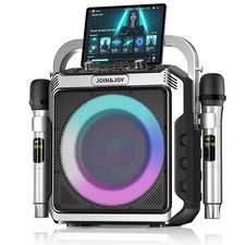 Portable Karaoke Machine, with Wireless Microphones, Bluetooth Party Speaker