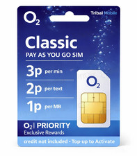 The Original O2 Classic Pay As You Go SIM Card  - 3in1 sim - 02