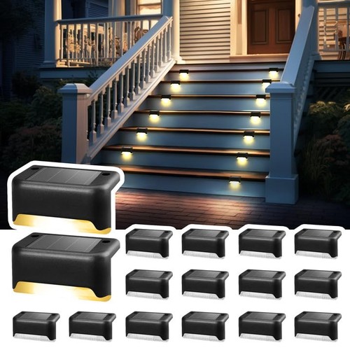 Solpex Luci solari per esterni 16 pezzi luci a LED impermeabili per scale - Foto 22 di 24