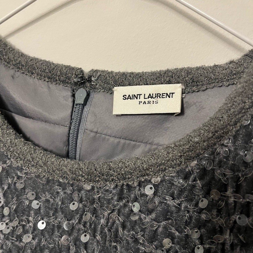 Saint Laurent 2021 Gray silver sparkly Sequin Top image 3