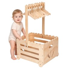   Wooden Baby Shower Crate Closet Gifts Storage Basket,Hamper with Hanger