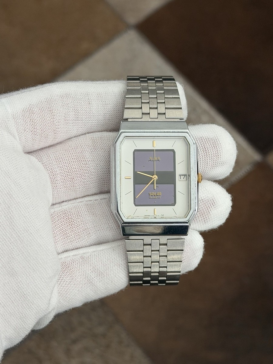 Rare Vintage Seiko Alba Solar Quartz V102-5070 Men's Dress Sports