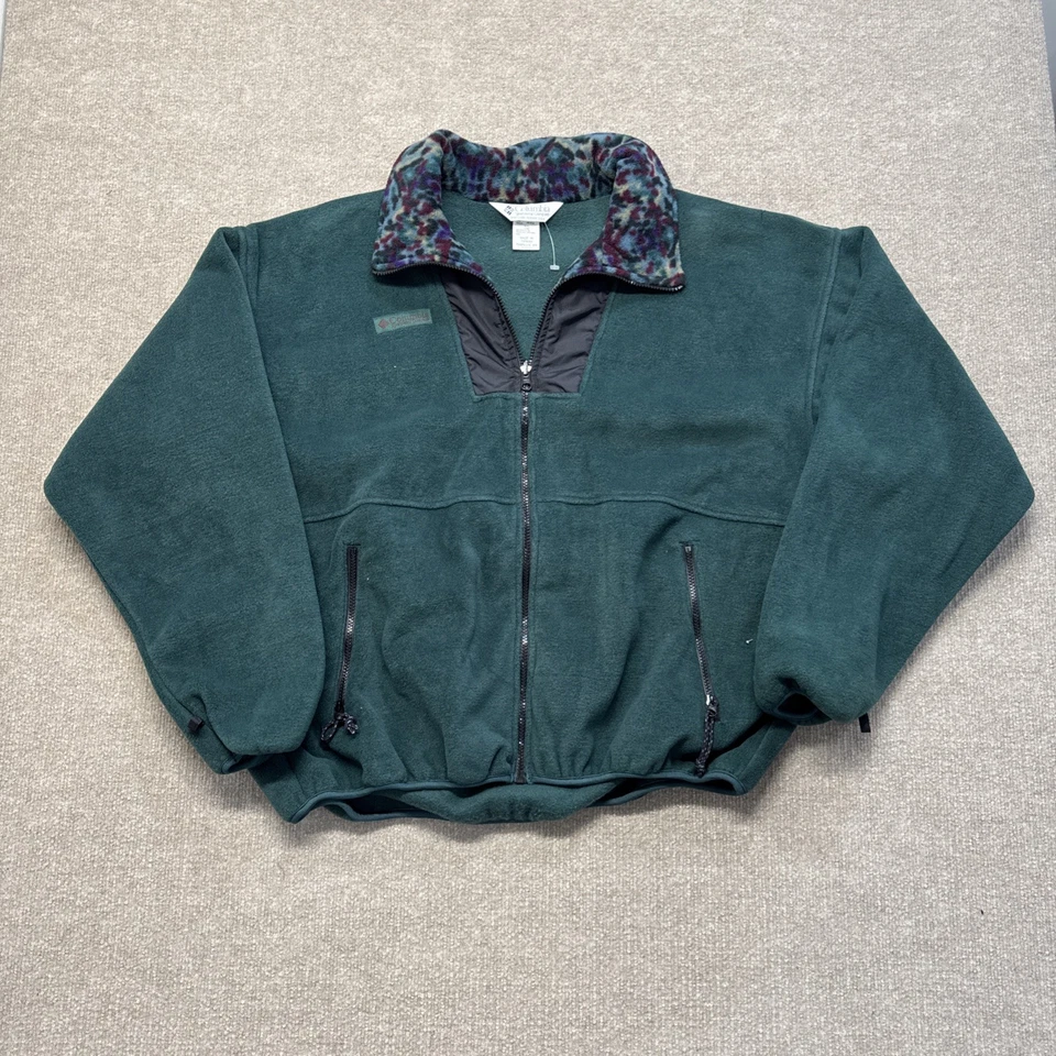 Vintage Columbia Fleece Size XL Aztec Full Zip 90s Outdoors Sweater NOS - Image 2 of 4