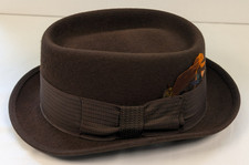 Vintage Mayfair Fedora with Vitro Felt Protection Dark Brown Band with Feathers