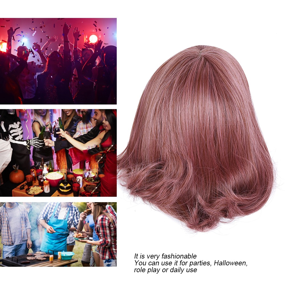 35cm Short Wig Women Lady Wavy Wigs Female Cosplay Party Synthetic Wigs.