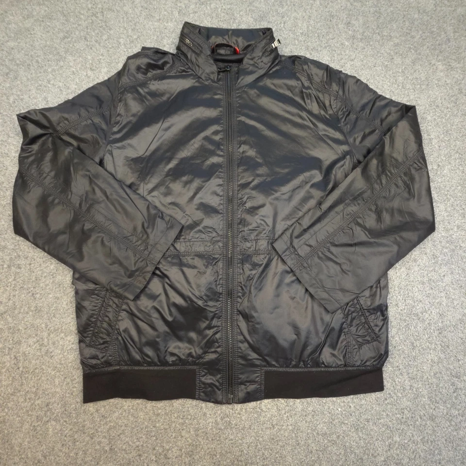 Hugo Boss Chaqueta Hombre GRANDE Negra Manga Larga Cremallera Completa Bombardero Con Capucha Talla L 50 Foto 2 de 4