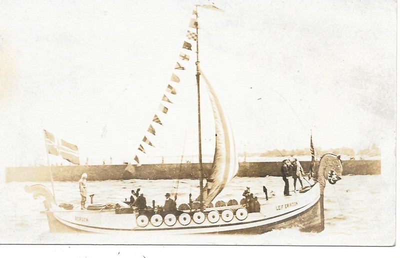 Viking Ship "Leif Erikson", built in Norway and Sailed to US 1926, Real Photo