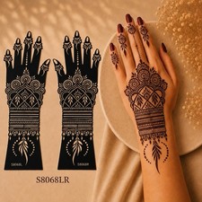 LAYALI Mehndi/Henna Schablonen 2er Set Hand & K&ouml;rper Mandala/Blumen S8068LR