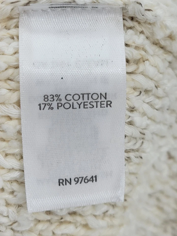 Cárdigan Suéter Jill Pure Jill Para Mujer Grande Marfil Frente Abierto Playa Acogedor Boho Foto 4 de 4