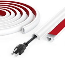 Cord Hider Wall for 1-2 Cables, 39" Self Adhesive Silicone Cord Covers for Wires