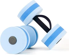 UNAOIWN Water Weights for Pool Exercise 2Pcs Dark and Light Blue 