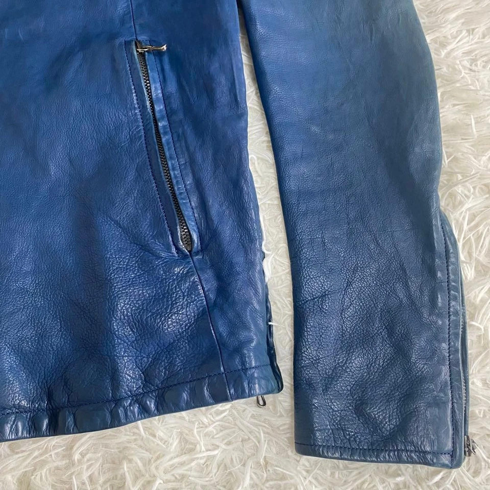 Chaqueta Attachment Double Riders Cuero Azul S MissChill Sakurai Estado Usada Foto 4 de 4