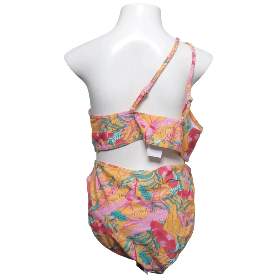 Bikini, taille : 158/164, polyamide, jaune/rose/vert/rouge/multicolore, fleur... - Photo 2/4