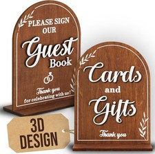 Wooden Wedding Signs For Ceremony And Reception - Cards And Gifts Sign For