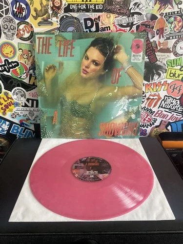 TAYLOR SWIFT The Life Of A Showgirl VG+ SEQUINS ARE FOREVER MAGENTA VINYL W/HYPE