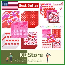 100 Pack Valentine's Day Hearts Napkins 13x13in Romantic Party Decor