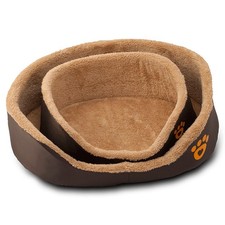 Soft Warm Wool Round Dog Bed Sofa for Small  Medium Pets   Cozy  Washable