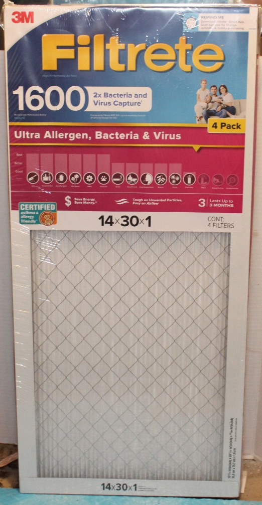 4pk Filtrete 1600 MPR Ultra Allergen Furnace/AC Filter See Pictures for Sizes