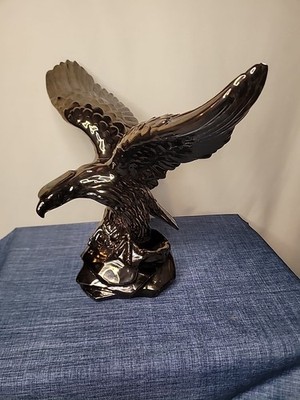 Vintage Arnels Eagle Ceramic Statue Figurine 1984 Metallic Bronze Finish Perched
