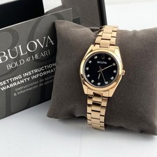Bulova Surveyor 97P156 Womens Quartz Watch Grey Dial Rose Gold Diamond Stainless - Image 3