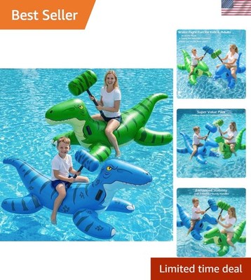 Pool Games Toys Floats -2Pack Inflatable Dinosaur Pool Floats with Blow Up To...