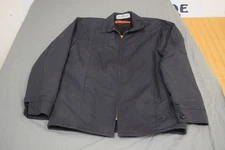 Cintas Jacket Mens Medium Navy Blue Full Zip Quilted Work Uniform Lined Coat