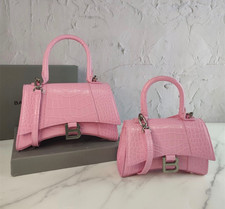 Balenciaga Hourglass Pink Croc-Embossed Top H...