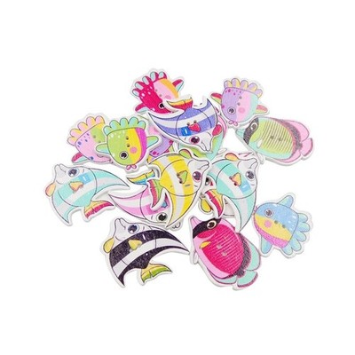 50PCS 3 Stile Cartoon Fisch Muster Holzknöpfe für DIY Handwerk (verschiedene