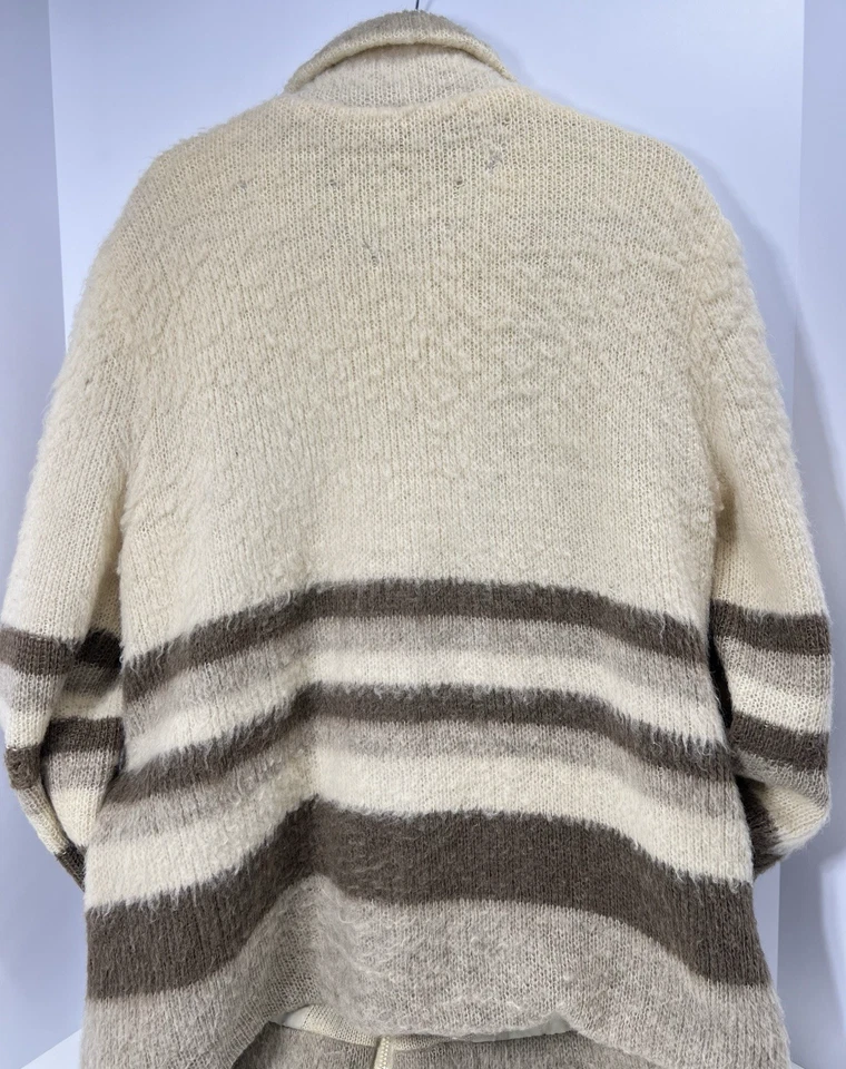 Cárdigan de lana vintage Samband of Iceland para mujer grande crema chaqueta con cremallera completa Foto 3 de 4