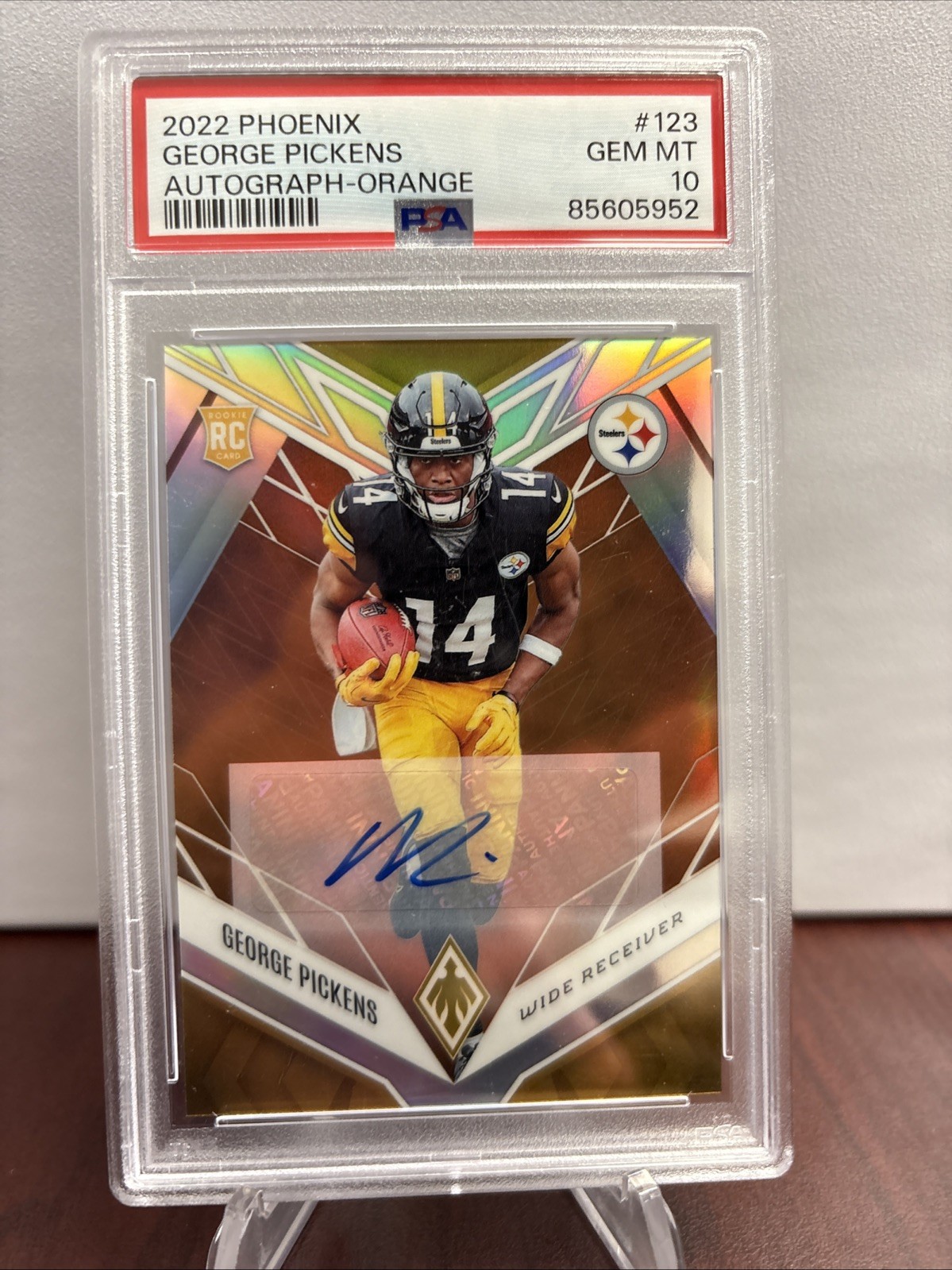 George Pickens Panini Phoenix #123 Autograph-Orange