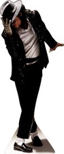 Michael Jackson-Guante Lentejuelas Fedora 72" Alto Tamaño Natural Cartón Recorte Standee