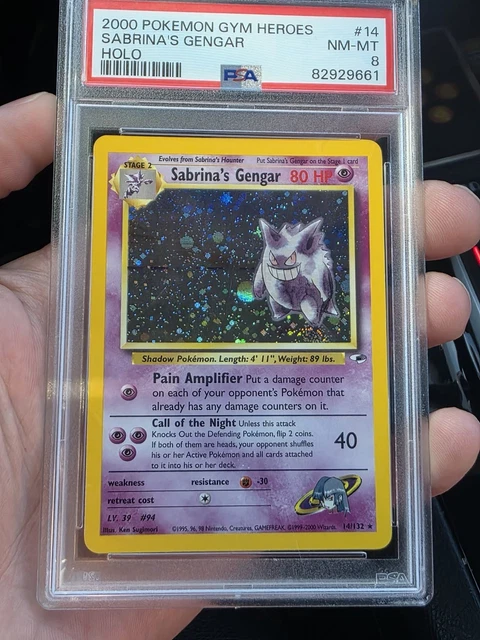 Sabrina's Gengar PSA 8 2000 Pokémon Gym Heroes Holo 14/132 Unlimited English