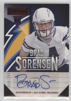 2013 Panini Playbook Signatures Red 58/299 Brad Sorensen #110 Rookie Auto RC 0o9