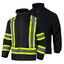 High Visibility Safety Jackets for Men 3-in 1 Hi Vis Reflective Winter Jacket...