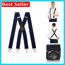Heavy Duty X-Shape Multi-Purpose Suspenders with Carabiner Clips - 4cm Wide