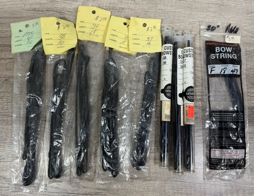 Lot 9 VTG Compound Fast Flight Bow String Cables Various Length Strand Brand NOS