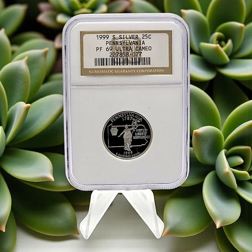 1999-S Pennsylvania Silver Quarter NGC PF69 Ultra Cameo Virtue Liberty 25C 🕊️