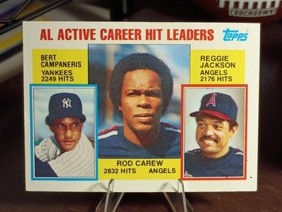 1984 Topps - Career Leaders Reggie Jackson, Rod Carew, Bert Campaneris #711