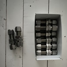 Swagelok Stainless Steel Straight Compression Tube/Pipe Fittings Lot qty 8.