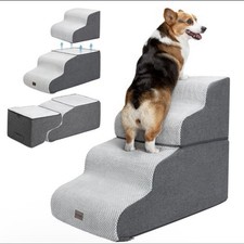 Garnpet Dog Stairs for High Beds 4-Step Dog Steps