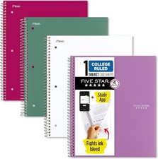 Spiral Notebook - Study App, 100 Sheets, 1 Subject, College Ruled Paper
