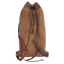 Medieval Backpack Drawstring Leather Bag for SCA LARP Reenactment Ren Fair Brown