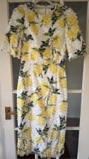 Dolce & Gabbana Limited Edition Runway Lemon Fringe Dress & Matching Coat  IT 40