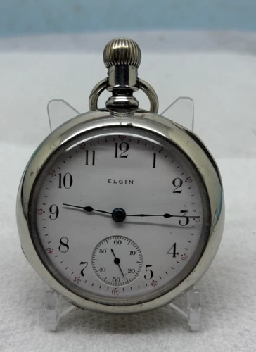 ELGIN POCKET WATCH, 18S, 15J, GRADE 317, VTG 1921, DOUBLE HINGED CASE, SERVICED