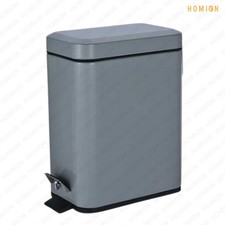 5L Slim Pedal Bin Rectangular Bin & Toilet Brush Round Holder Matching Colours